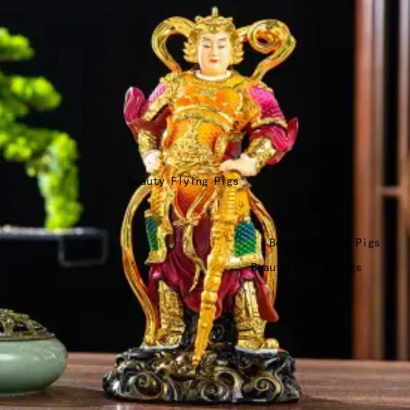 Resin Buddha Statue Buddhist Temple Supplies Pray for Auspiciousness Indoor Entrance Living Room Decorations Daily Gift Giving