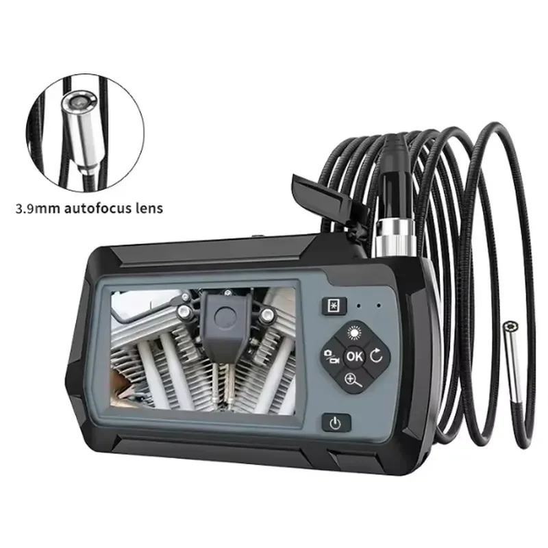 3.9mm Handheld Video Inspection Camera Industrial Endoscope Borescope Pipe Sewer Drain Detector with Screen for Auto Repair