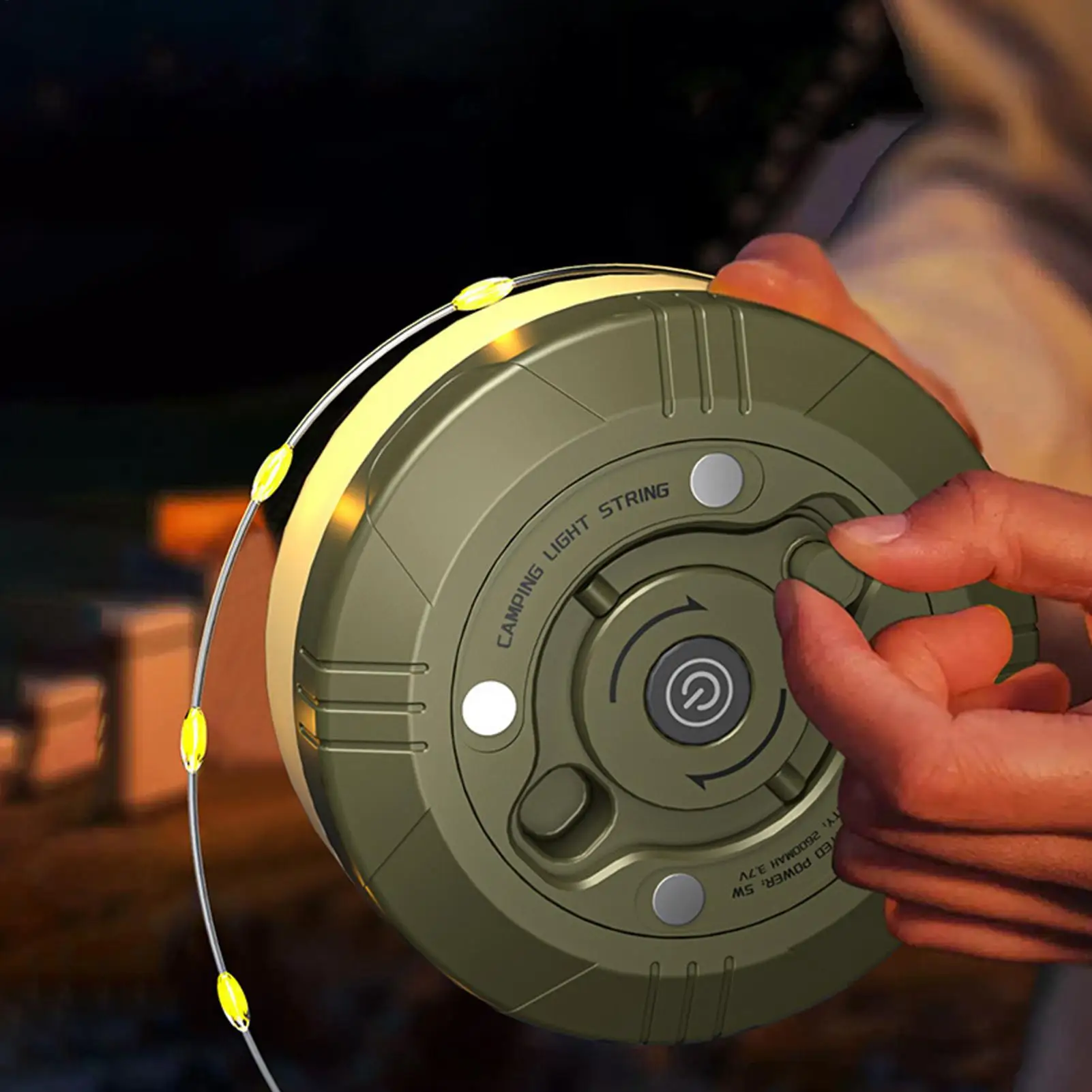 

Retractable Camping String Lights 65.62 FT 2600mAh USB Rechargeable Retractable Camp String Lights for Hiking Travel Backyard