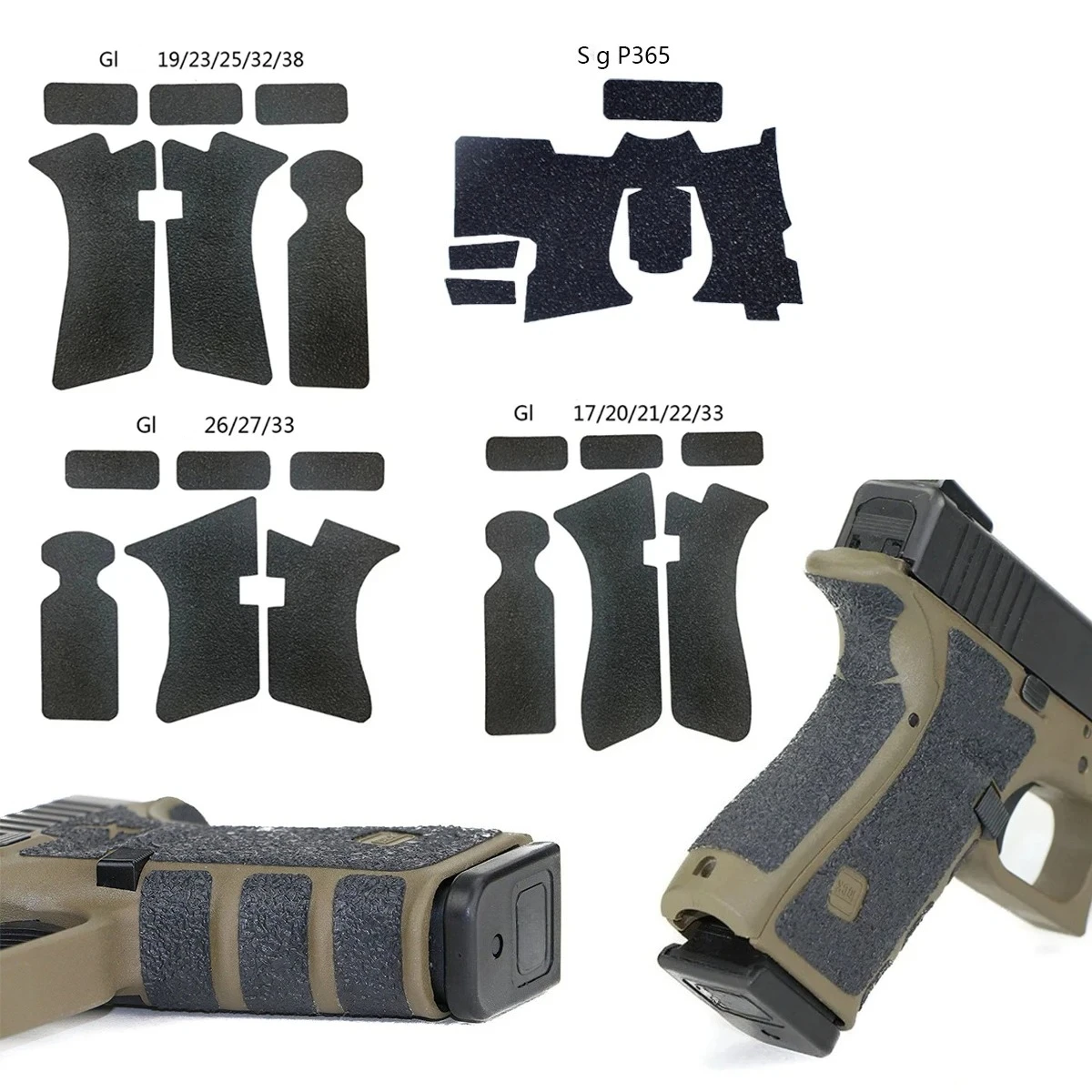 

Non-slip Rubber Texture Grip Wrap Tape Glove Waterproof for G 17 19 20 21 22 25 26 27 33 43 Holster 9mm Pistol Accessories