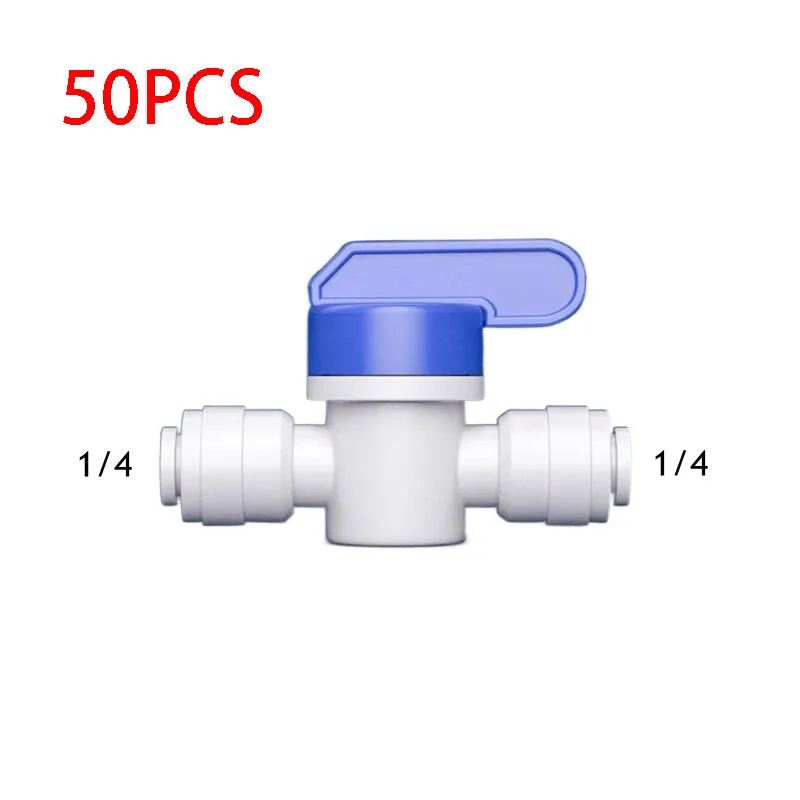 

50PCS/Lot 1/4" - 1/4" Ball Valve Backwash Controlled 6.5mm RO Fitting PE Pipe Quick Connector Water Filter Parts