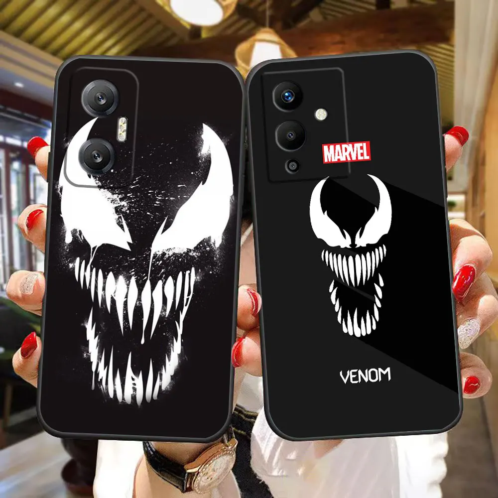 Marvel Venom Face Phone Case For Infinix TECNO POP SPARK SMART 5 6 7 8 20 20C CAMON 20 30 POVA 6 5 4 NEO 2 ZERO 30 20 Case Shell