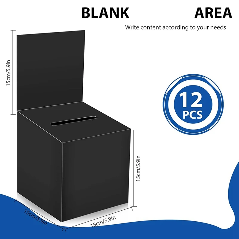 Hot-12-Pack Raffle Box Donation Box For Fundraising, Ballot Box Cardboard Box With Ticket Slot And Removable Title Box