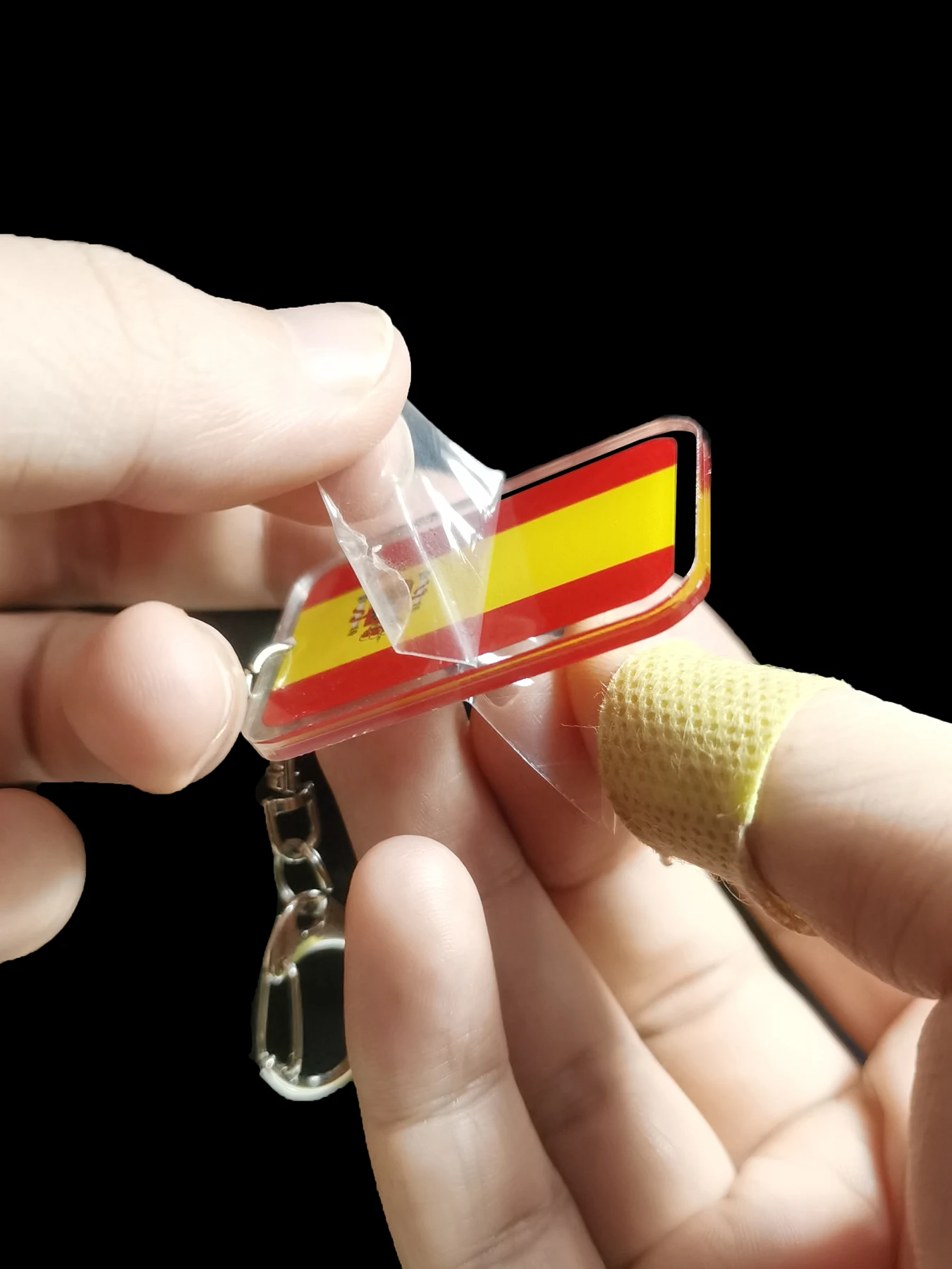 Spain Flag Keychain Acrylic Pendant Keyring Patriotic decorations Gift For Friends