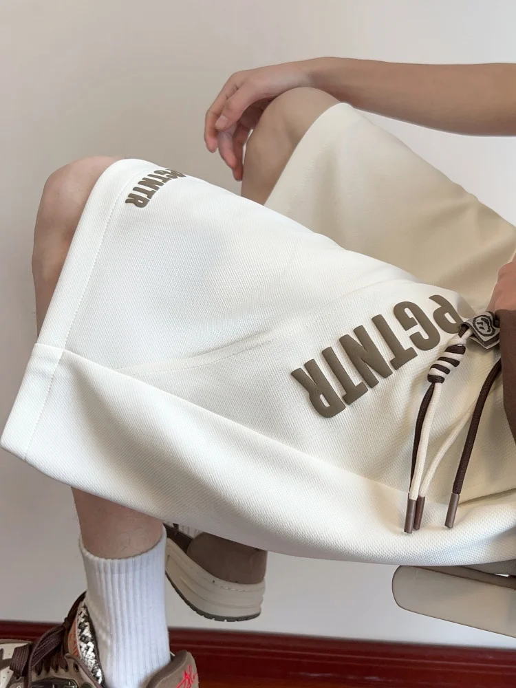 

Летние баскетбольные шорты мужские повседневные с буквенным принтом, свободного кроя, спортивные, средней длины, молодежные, модные, в американском уличном стиле