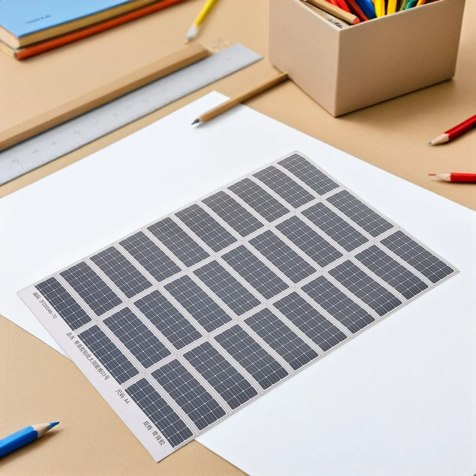 

6 Sheets Easy-Apply Self-Adhesive Solar Panel Stickers for Scale Models Dollhouse Roofs Sand Table Architecture Diorama Solar