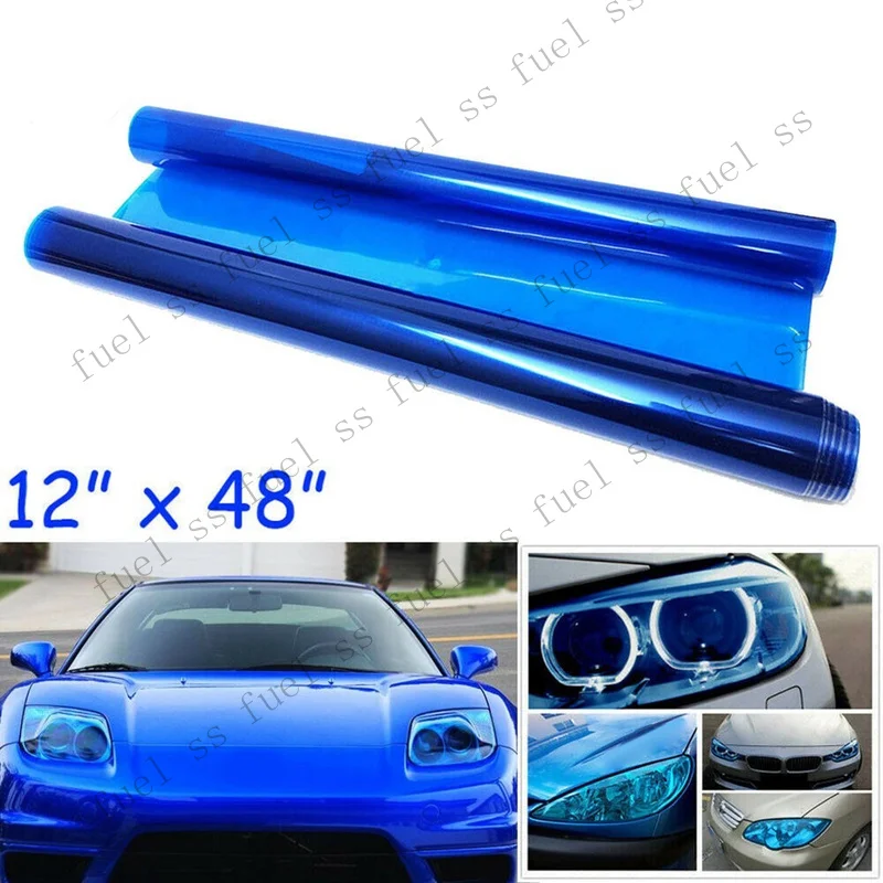 S+ for 1pc 12x48 Blue Car Vehicle Shade Taillight Headlight PVC Foil Vinyl Film Cover
