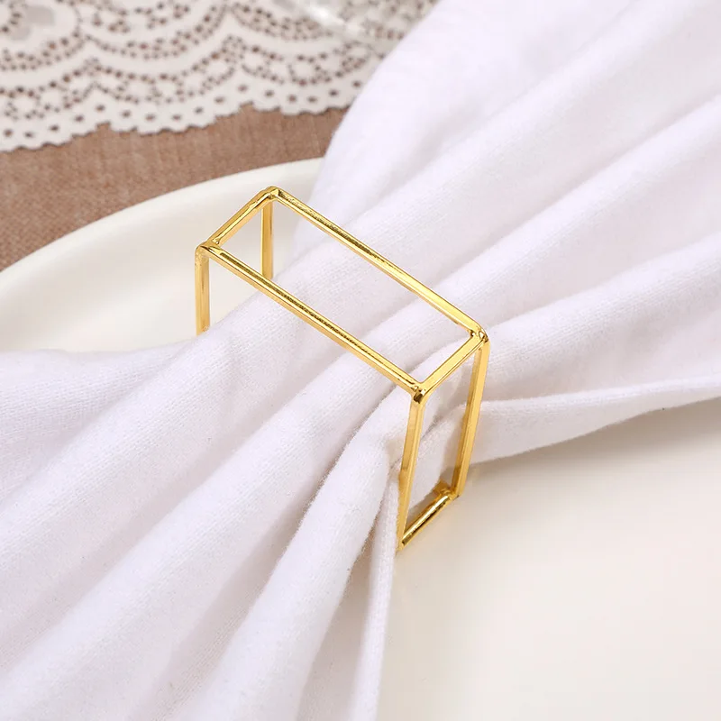 12pcs/lot Three-dimensional geometric napkin ring square simple button napkin ring