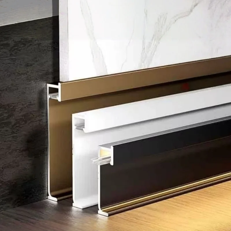 Recessed Led Baseboard Aluminium Profile Black/gold Skirting Line Indoor Floor Corner Kitchen Cabinet Home Decor Bar Linear Lamp