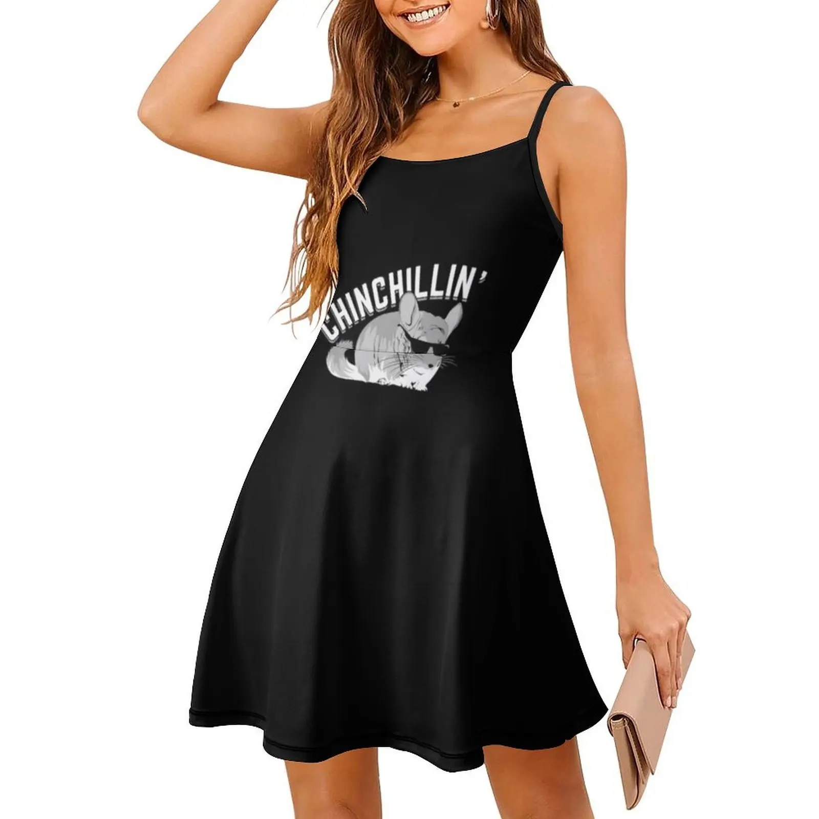 Chinchillin Chinchilla الحيوان عاشق هدية المرأة الشارع الشهير فستان الحفلات العصرية طباعة نادي الملابس للإناث شينشيلين
