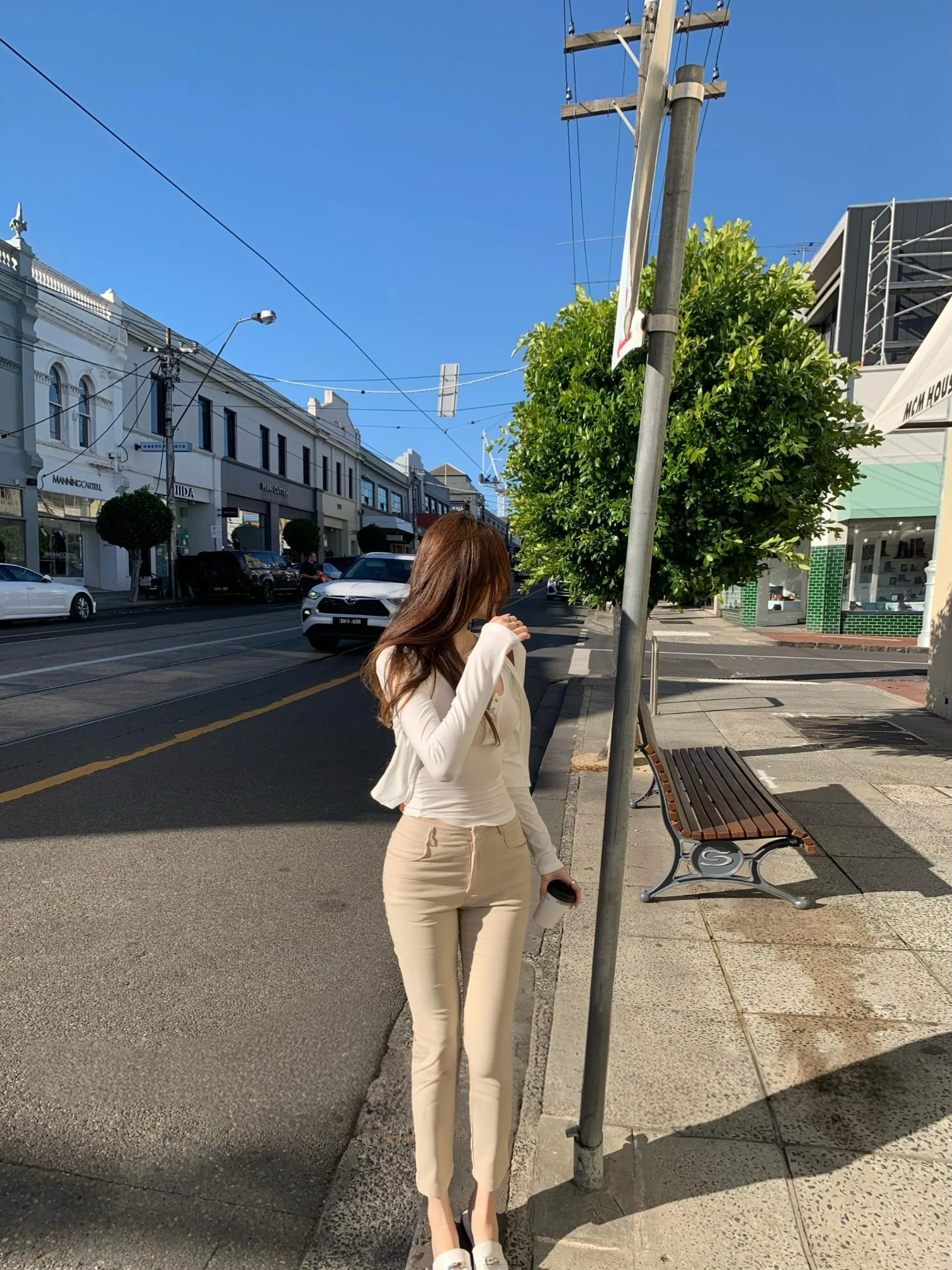 High Waist Slim Fit Jeans Women's Khaki Denim Pants Elastic Stretchy Retro Straight Nine Point Pants Casual Style Autumn Wear