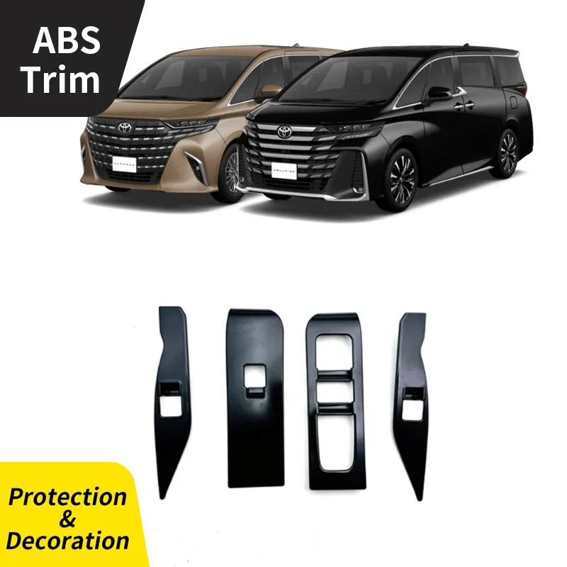 

For Toyota Alphard Vellfire 40 Glass Lift Switch Panel Window Button ABS Matte Silver / Piano Black / Carbon Fiber Texture Trim