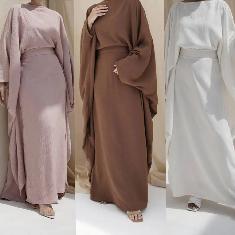 Eid Muslim Abaya for Women Dresses Jalabiya Sashes Ramadan Morocco Dubai Abayas Kaftan Islam Vestidos Arab Casual Long Robe