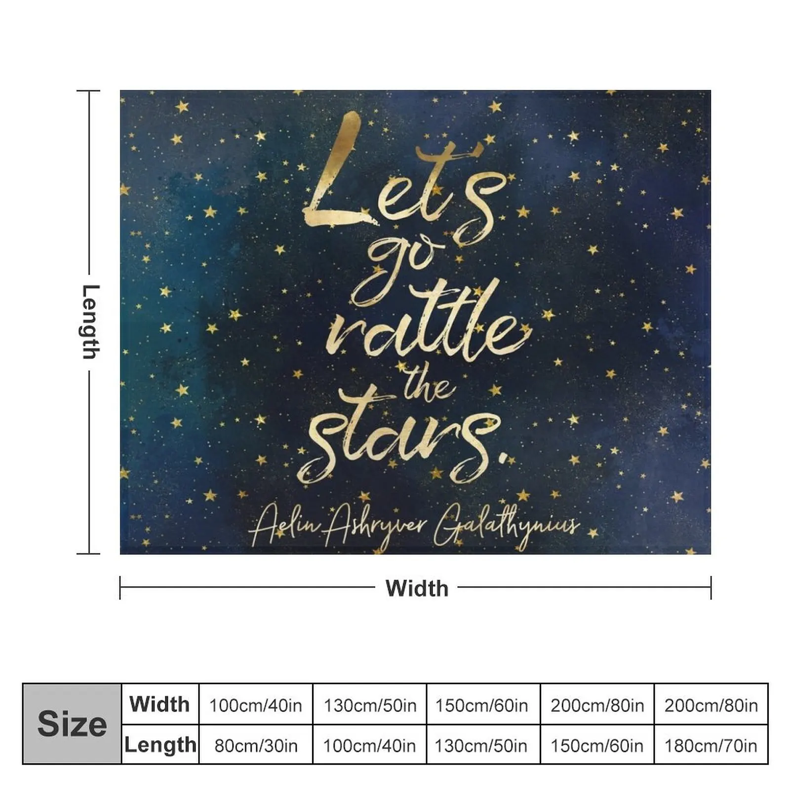 Let's go rattle the stars. - Aelin Ashryver Galathynius Throw Blanket Personalized Gift Beach Blankets