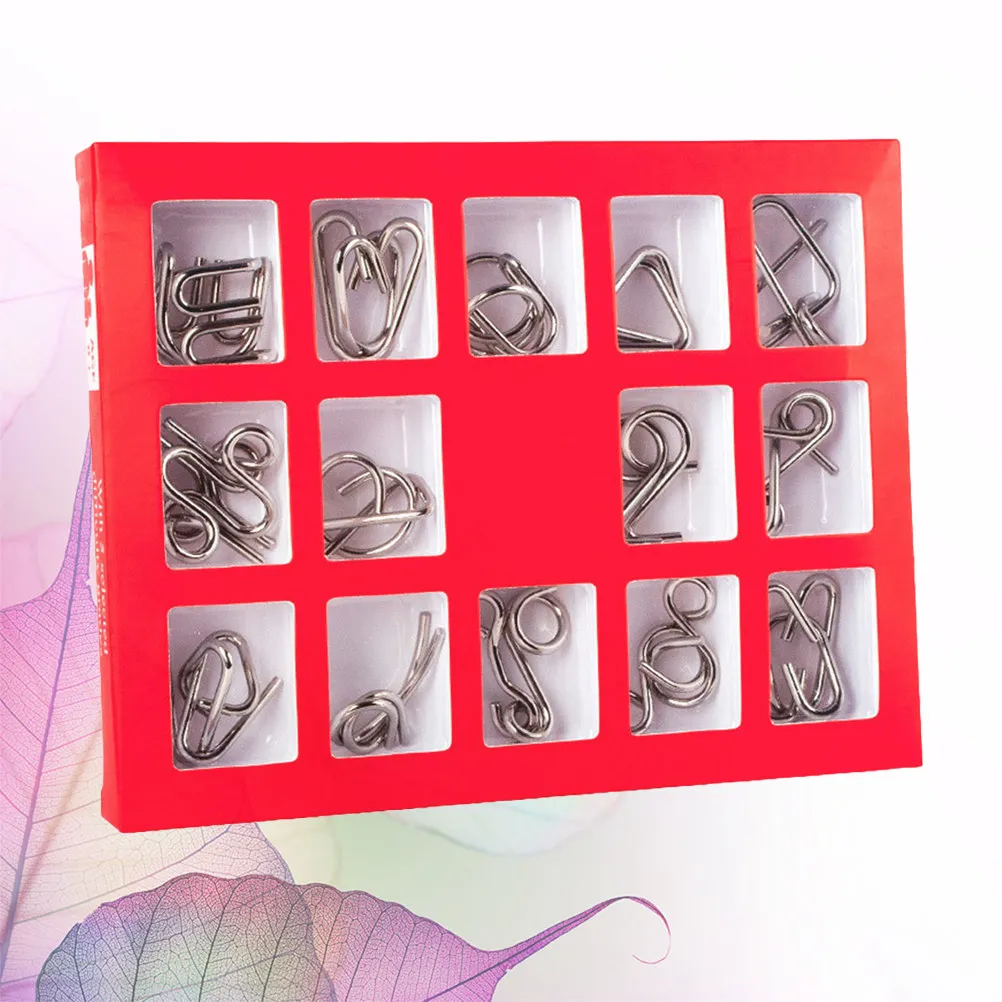 15Pcs Brain Puzzle Rings Chinese Nine Ring Buckle Set Premium Metal Iq Game Educational Creative Thinking Intelligence Challenge