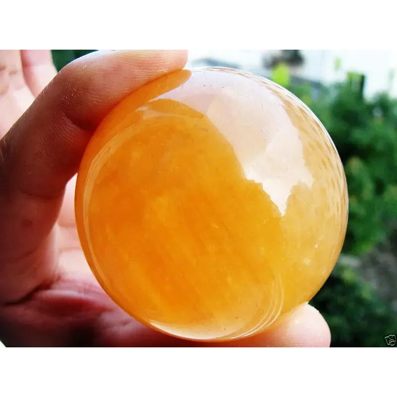 

Gembaby Natural Citrine Calcite Quartz Crystal Sphere Ball Healing Gemston