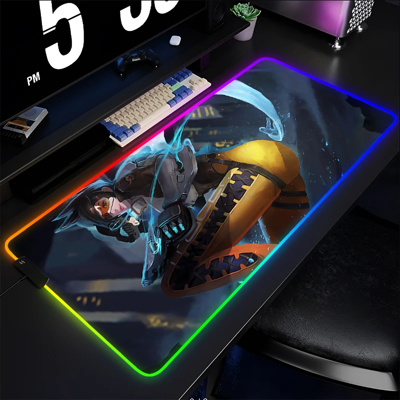 RGB Computer Varmilo Keyboard Pad LED Mouse Pad Anime Gaming Accessories Table Gamer Carpet Overwatch Tracer Desk Mat Mousepad