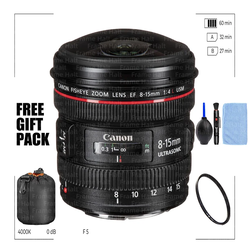Canon EF 8-15mm f/4L Fisheye USM Ultra-Wide Zoom Lens for Canon EOS SLR Cameras