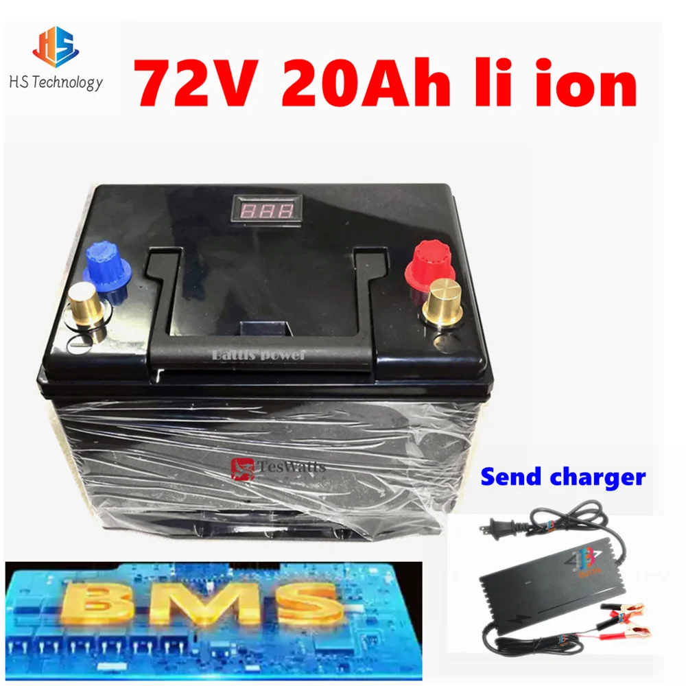 

72v 20Ah lithium ion72v 20ah li ion battery pack for 1500w 3000w bike Vehicles golf scooter inverter speaker + 5A charger