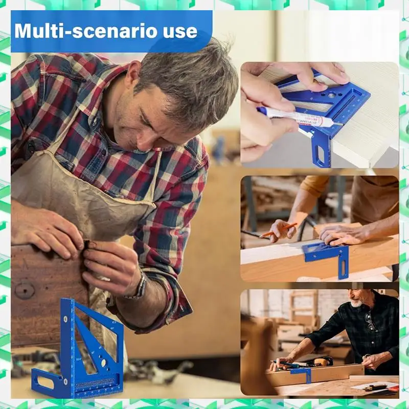 

FIZP 3D Multi Angle Measuring Ruler Carpenter Square Aluminum Alloy Woodworking Ruler Miter Triangle Ruler