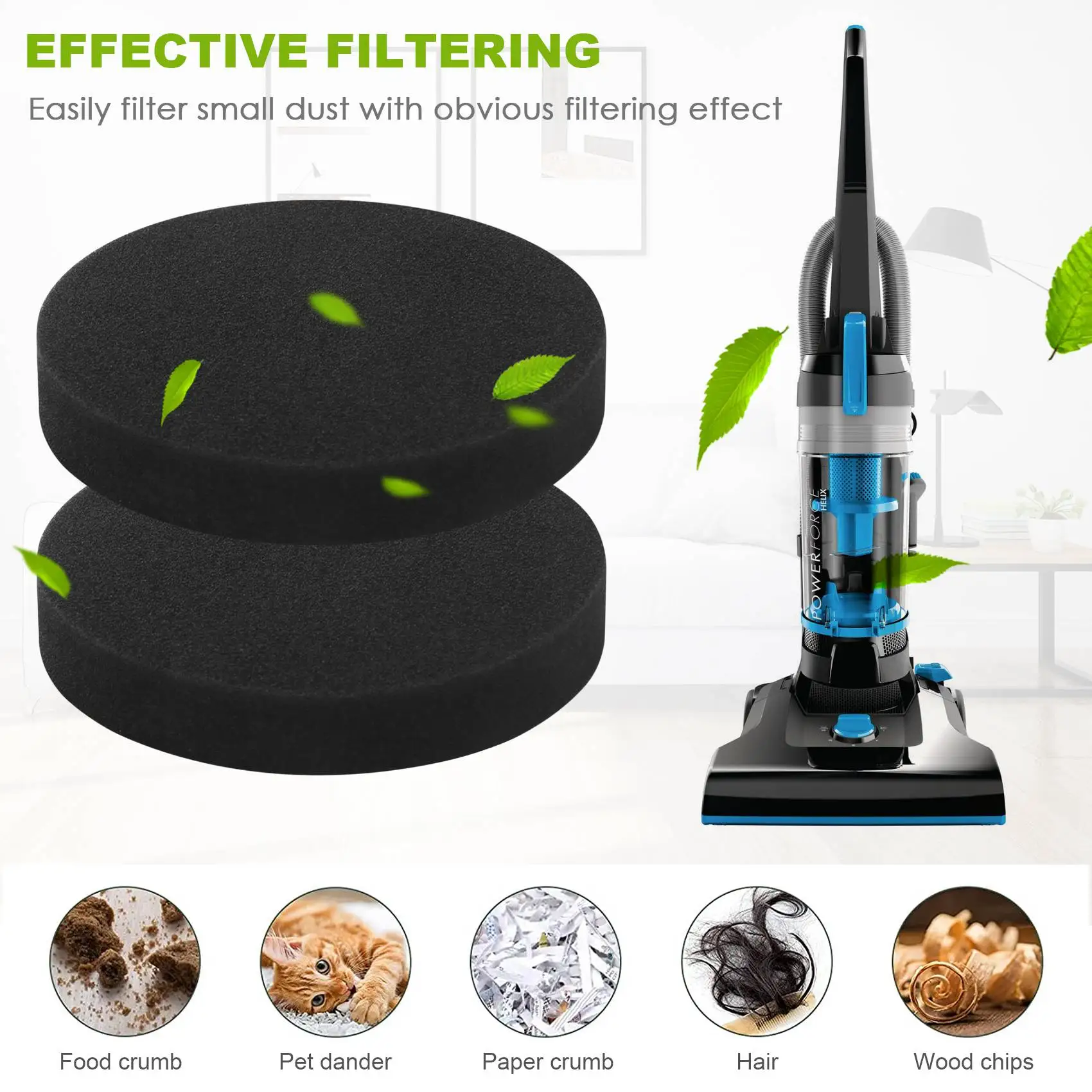 

Top Sale 4 Pcs Premotor Filter For Bissell Powerforce Helix Bagless Upright Vacuum,Washable Sponge Filters Replacement 1608225