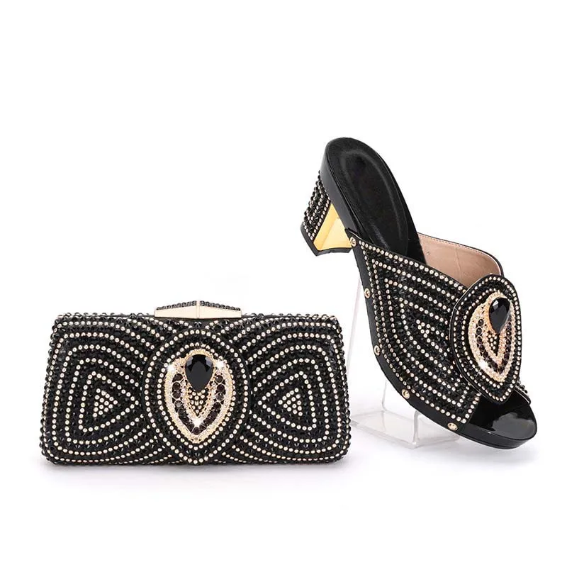 Fashionable African Shoes and Bag Set Italian Women Green Color Nigerian Shoes with Matching Bags for Royal Wedding Party 2022