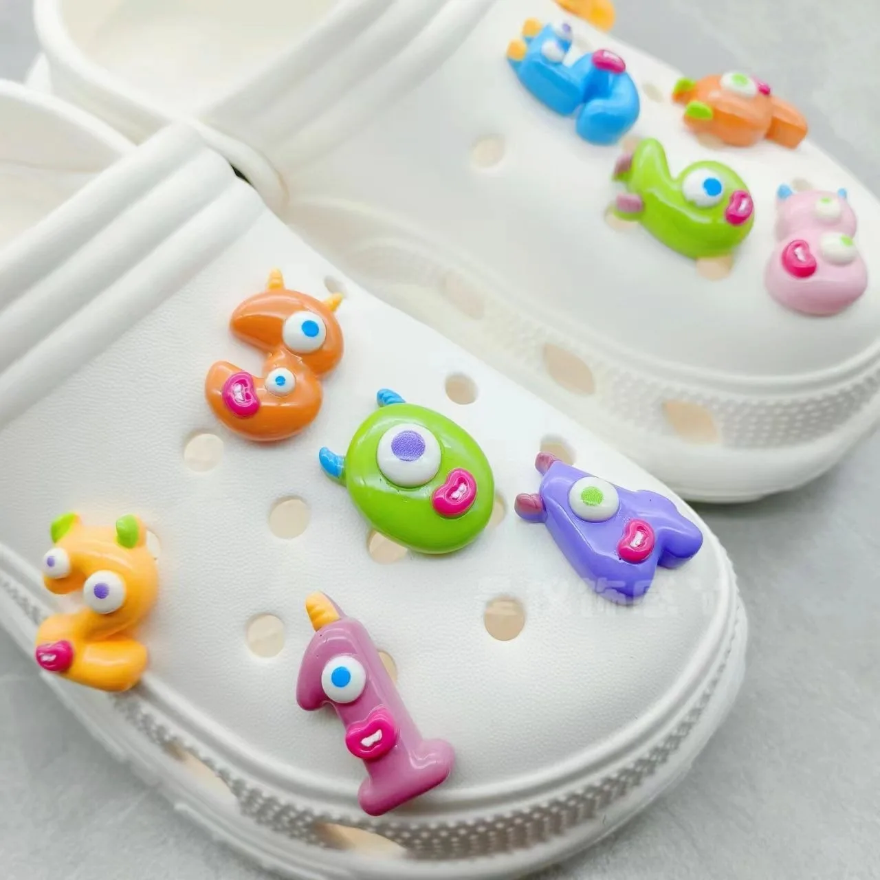 

Digital Monster Series Charms for Crocs Funny Adornment for Clogs Sandals Interesting Shoe Accessories Ins Kids Boys Girls Gifts