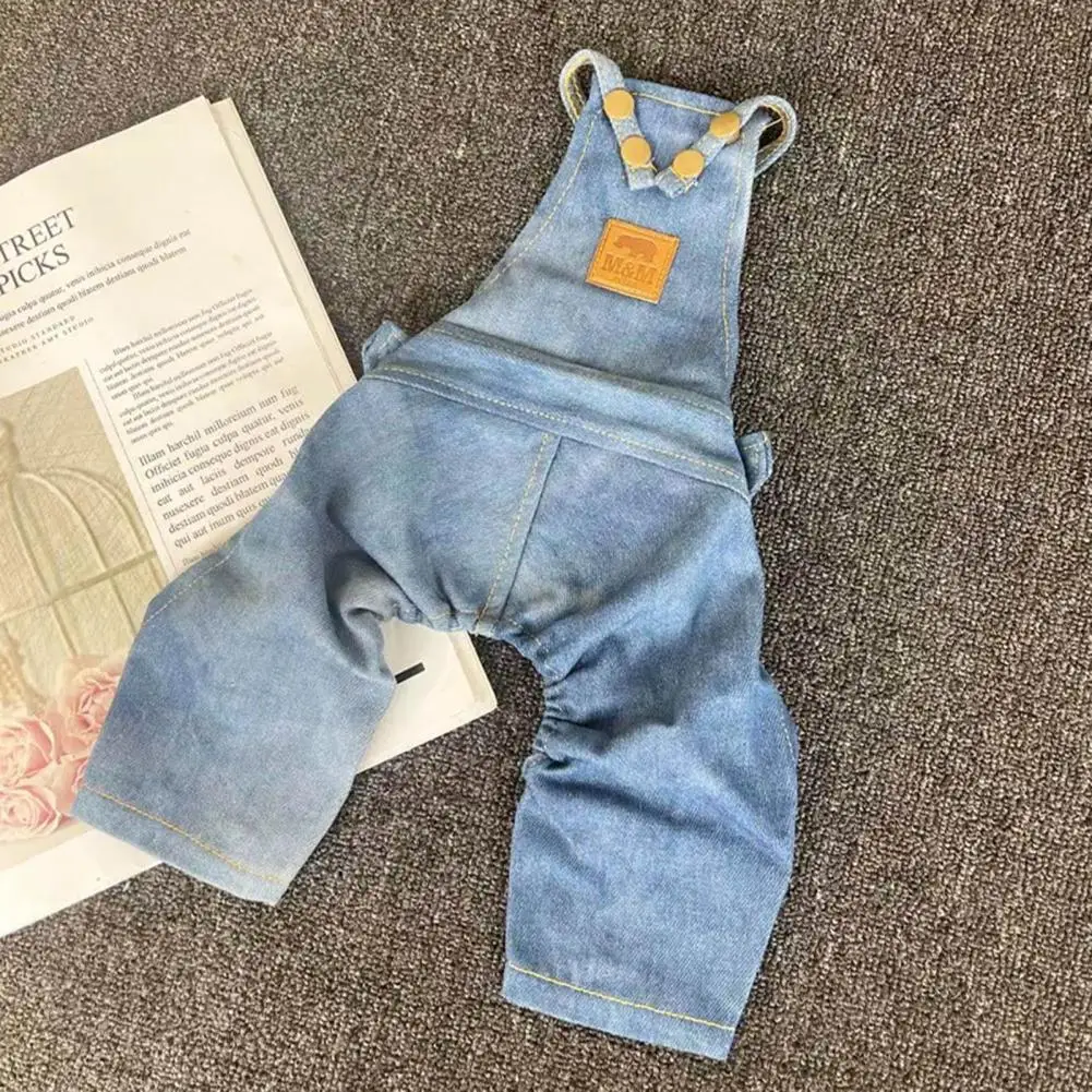 Leisure Pet Denim Jumpsuit Soft Texture Fine Workmanship Non-pilling Pet Jean Overalls for Autumn