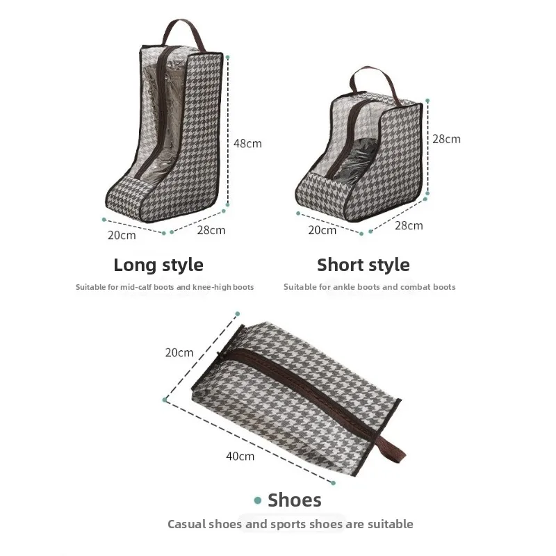 Tall Boot Storage Bags with Clear PVC Window Breathable Dustproof Organizer Prevent Slouching for Knee High Shoes Closet Women view 2