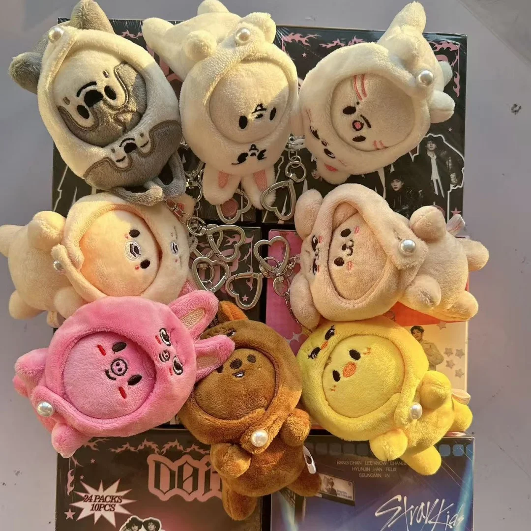 

10cm Kpop avatar New SKZOO Stray Kids Keychain - Bang Chan Felix Hat Design Cute Plush Lying Pendant Bag Charm Fans Gift