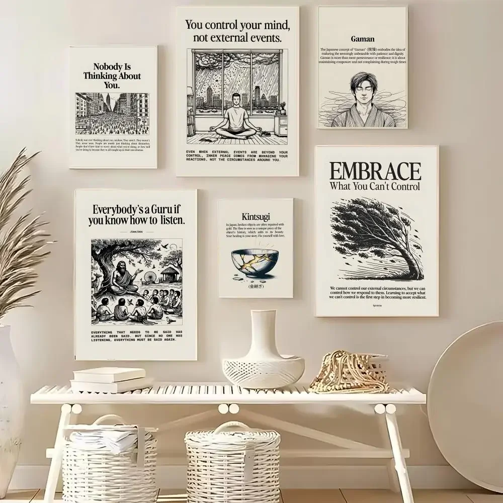 Home decor Life attitude quotes Poster Stickers Waterproof Painting Wall Art for Bedroom Living Room Home Decor Decoration Gift