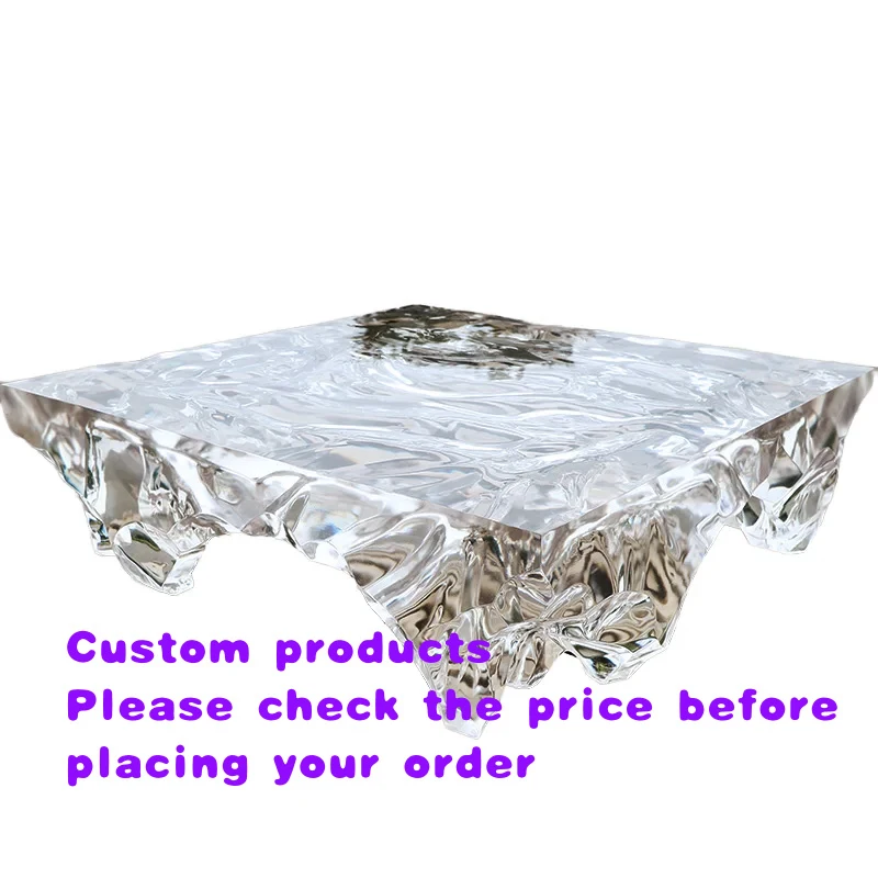custom.Modern Unique Irregular Epoxy Resin Large Coffee Table Low High Waterfall Center Table Home Hotel