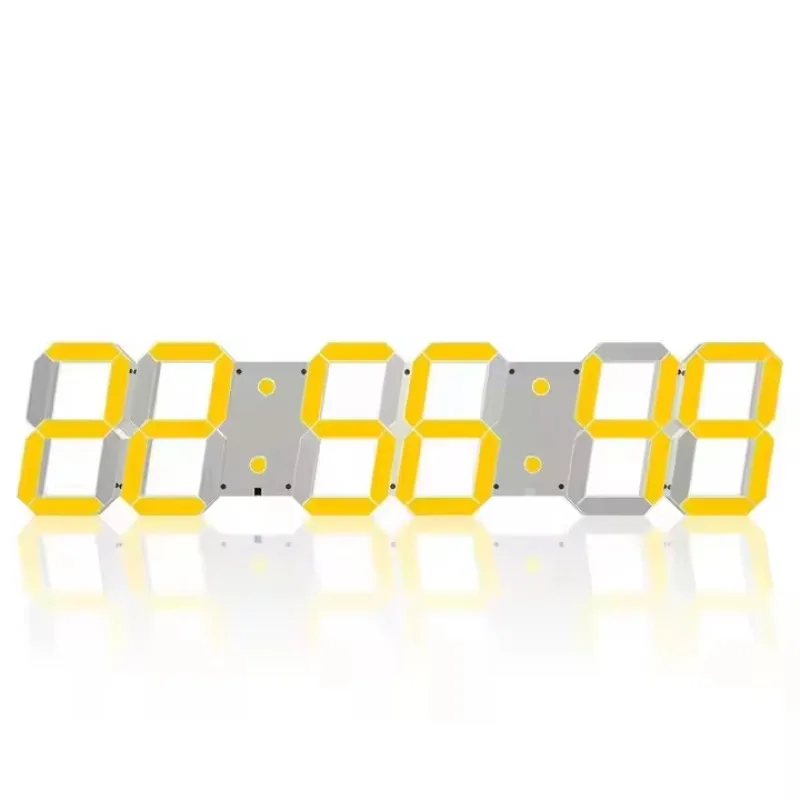 3D Light Emitting Diode Wall Clock 6-digit Remote Control Digital Timer Night Light Watch Alarm Clock Dimmable Temperature