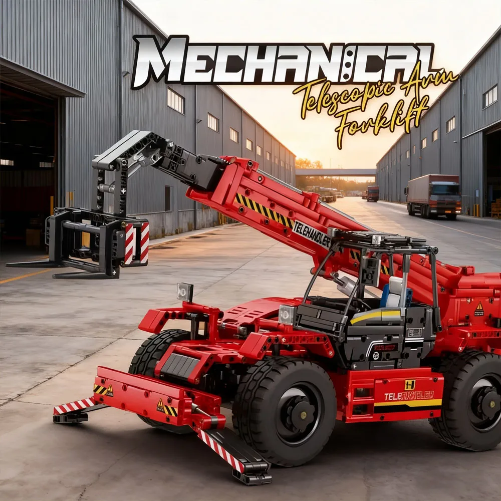 MOC – chariot élévateur à bras télescopique, modèle de bateau jouet, ensemble de blocs de construction, décoration intérieure détaillée, cadeau d'anniversaire idéal pour la saint-valentin