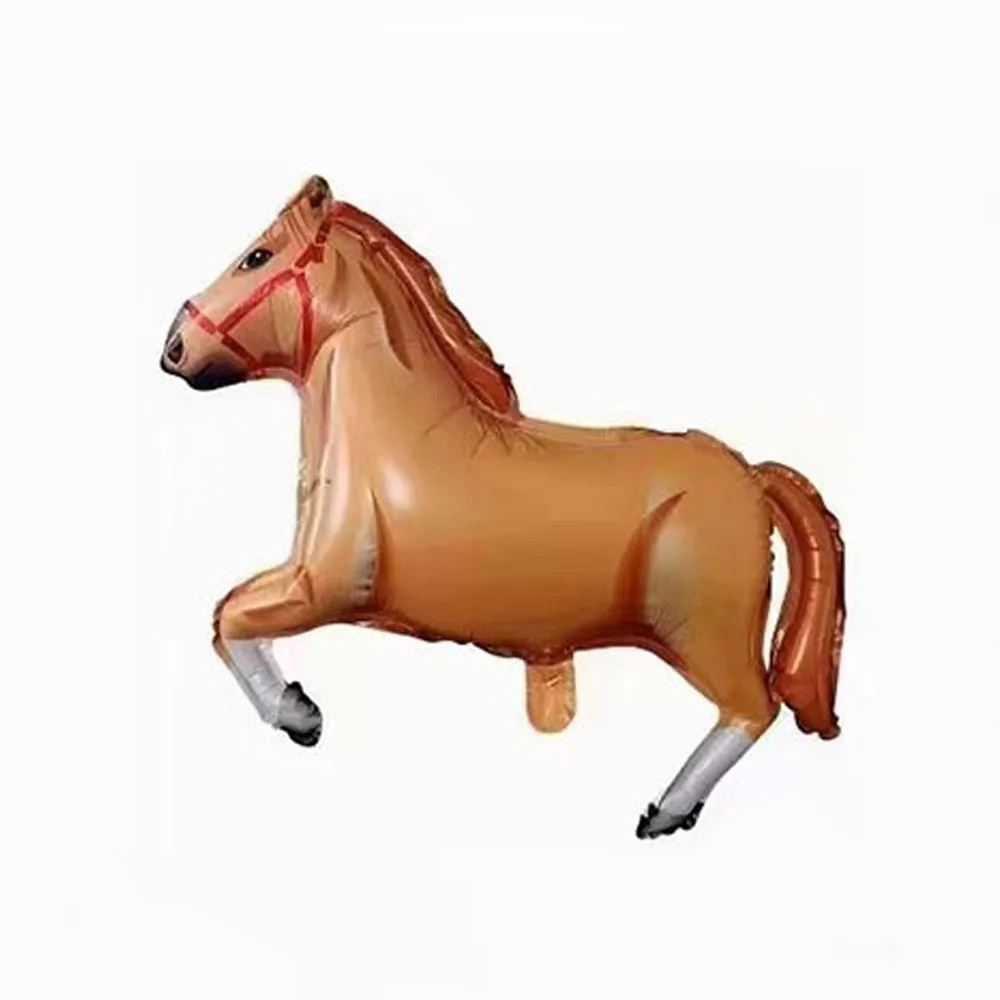 Globos de papel de aluminio con forma de caballo, 5 piezas, decoraciones para fiesta temática de caballo, cumpleaños, Baby Shower, fiesta de vaquero