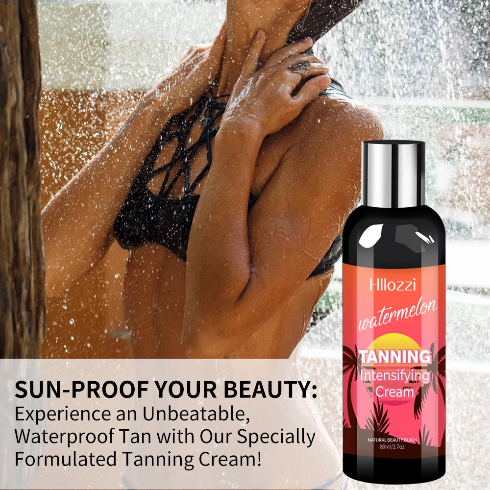 2.7fl.oz Watermelon Tanning Cream Self-tanning Waterproof Long-lasting Beach Sunbathing Creates Charming Bronze Skin