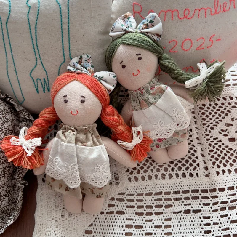 Fabric Floral Dress Doll Pendant Cute Ponytail Girl Bag Charm Plush Toy Keychain for Backpack Purse Decoration Premium Quality
