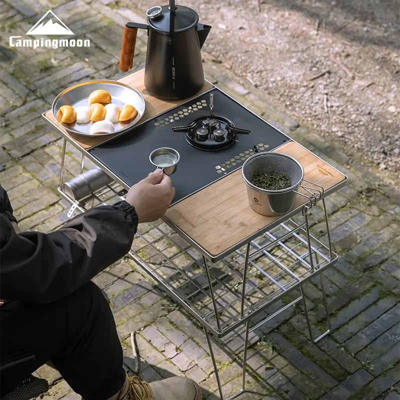 CAMPINGMOON Portable Camping IGT Korean Style Stove Unit Board Picnic Tea Table Multi-Purpose Middle Board for Outdoor Cooking - 3