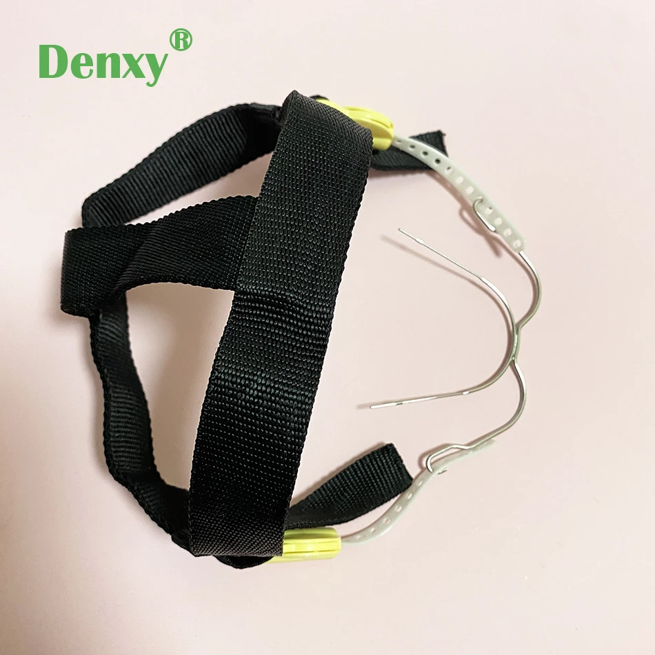 Denxy 1 Set Dental-Kieferorthopädische Kopfbedeckung mit Sicherheitsknopf, Gesichts-Schleife und Rückwärtszug für zahnmedizinische Anwendungen – Detail 2