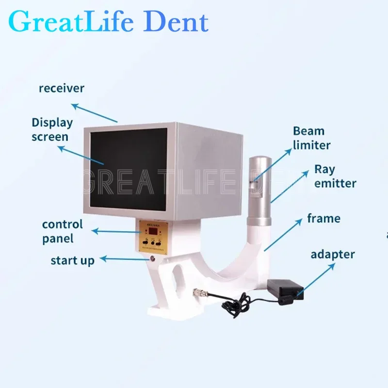 GreatLife Dent Medical Portable X-ray Machine Orthopedic Fluoroscopy Detection Veterinary Pets Dog X Ray Camera Sensor Scanner