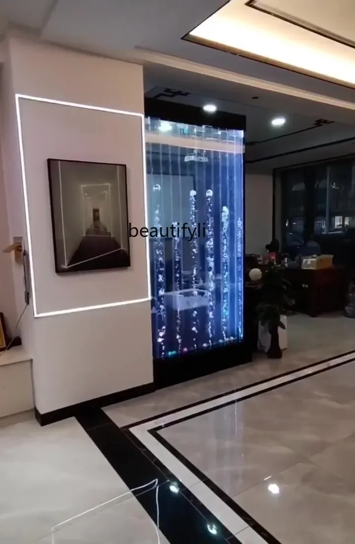 Water Curtain Wall Water Wall Bubble Water Dance Acrylic Screen and Partition Hallway Fish Tank Living Room Aquarium