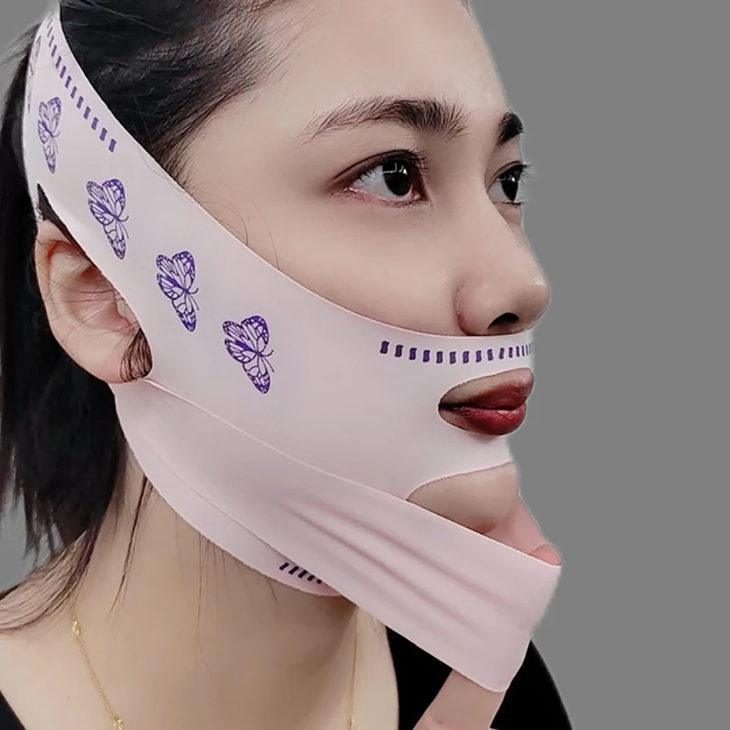 1pc Doppel Schicht Chin Up Maske V Linie Gestaltung Gesicht Masken Gesicht Sculpting Schlaf Maske Gesichts Abnehmen Strap Gesicht heben Gürtel