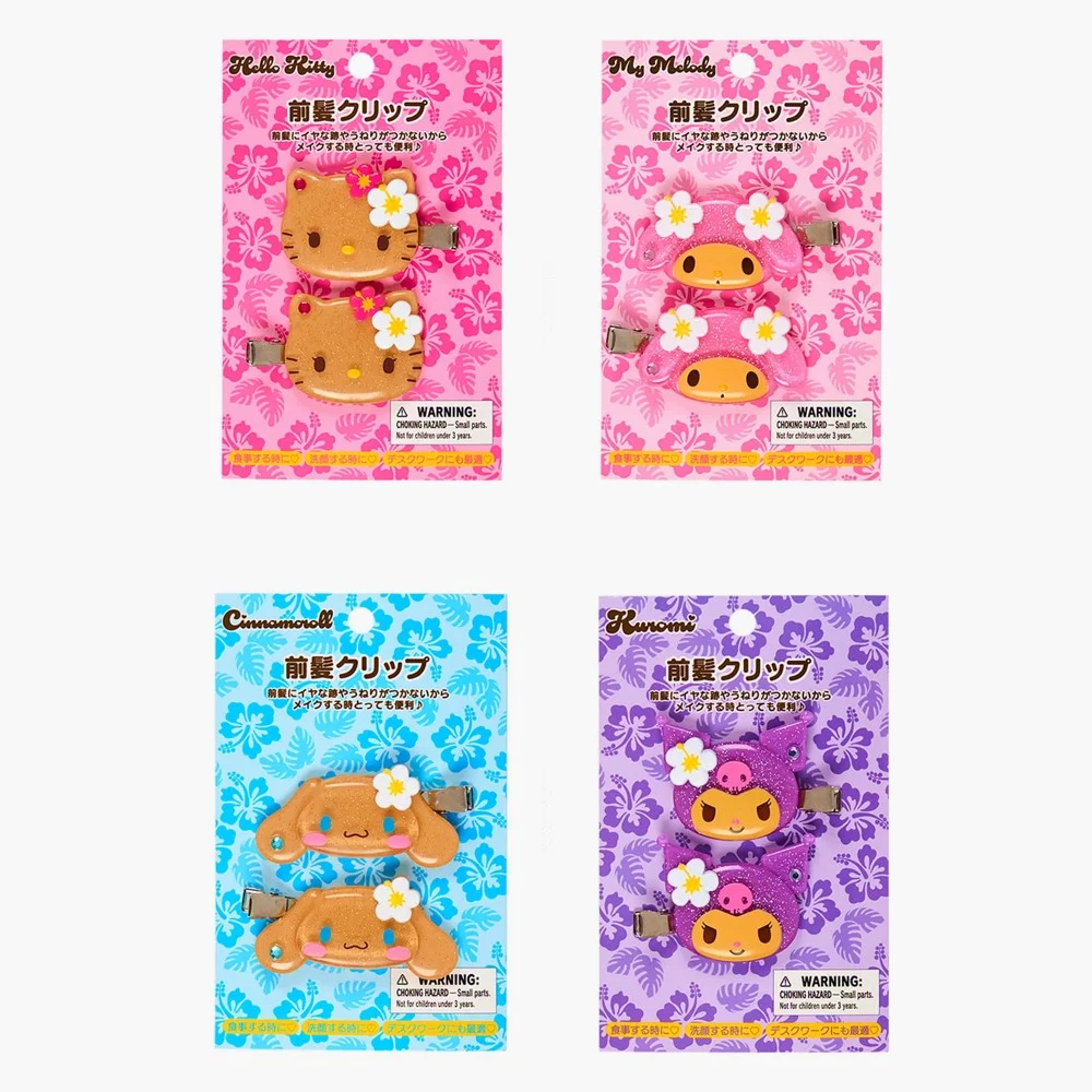 

New Hello Kitty Black Skin Sanrio Hairpin Sweet Girls Cute Cartoon Bangs Side Clip Creative Headdress for child Birthday Gifts