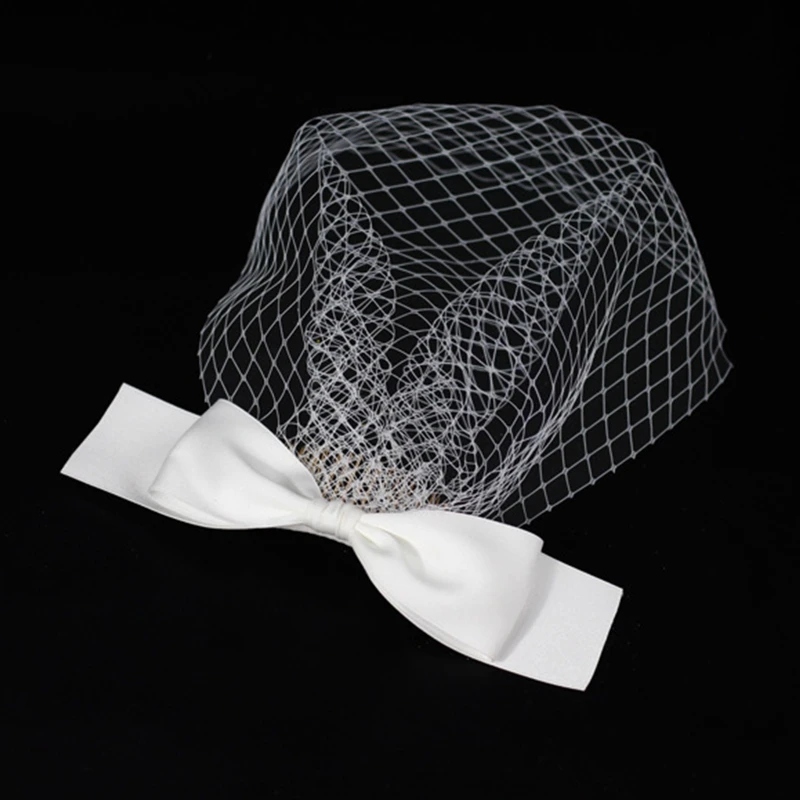 Fascinator Veil for Women Hat Headband Bowknot Hair Clip with Comb Tea Party Fascinator Hat Pillbox Hat Headwear