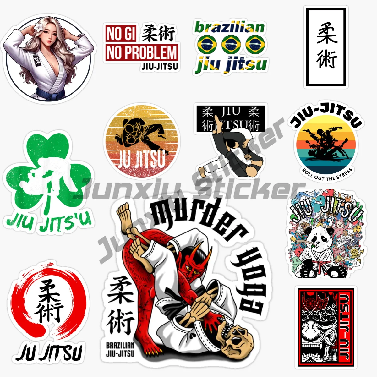 

JIU JITSU BJJ Brazilian Grappling Martial Vinyl Waterproof Self-adhesive Car Sticker Laptop Wall Window Bumper Decal