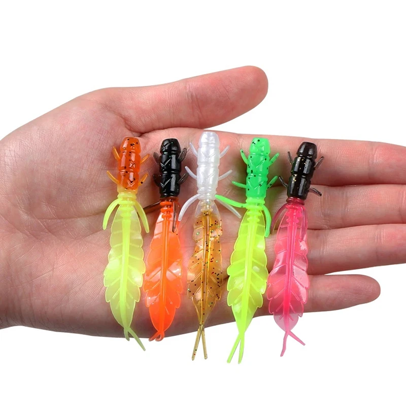 30pcs Luya Soft Baits Boxed Micros 75mm/1.3g Two-Color Pintail False Bait Root Fishing