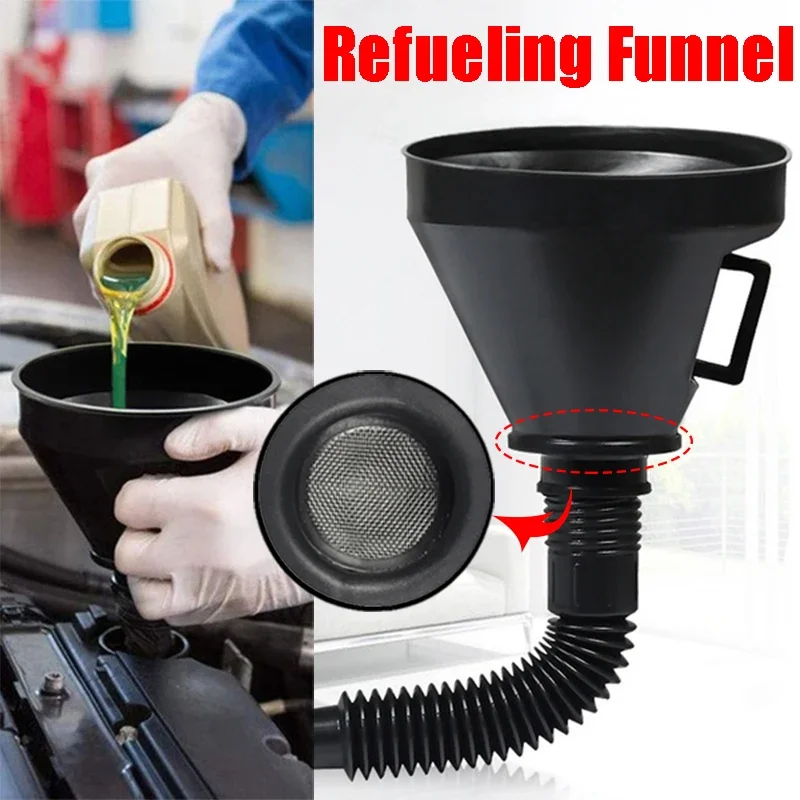 Universal Car Refueling Funnel with Strainer Can Spout for Oil Water Fuel Petrol Diesel Gasoline for Auto Car Motorcycle Truck