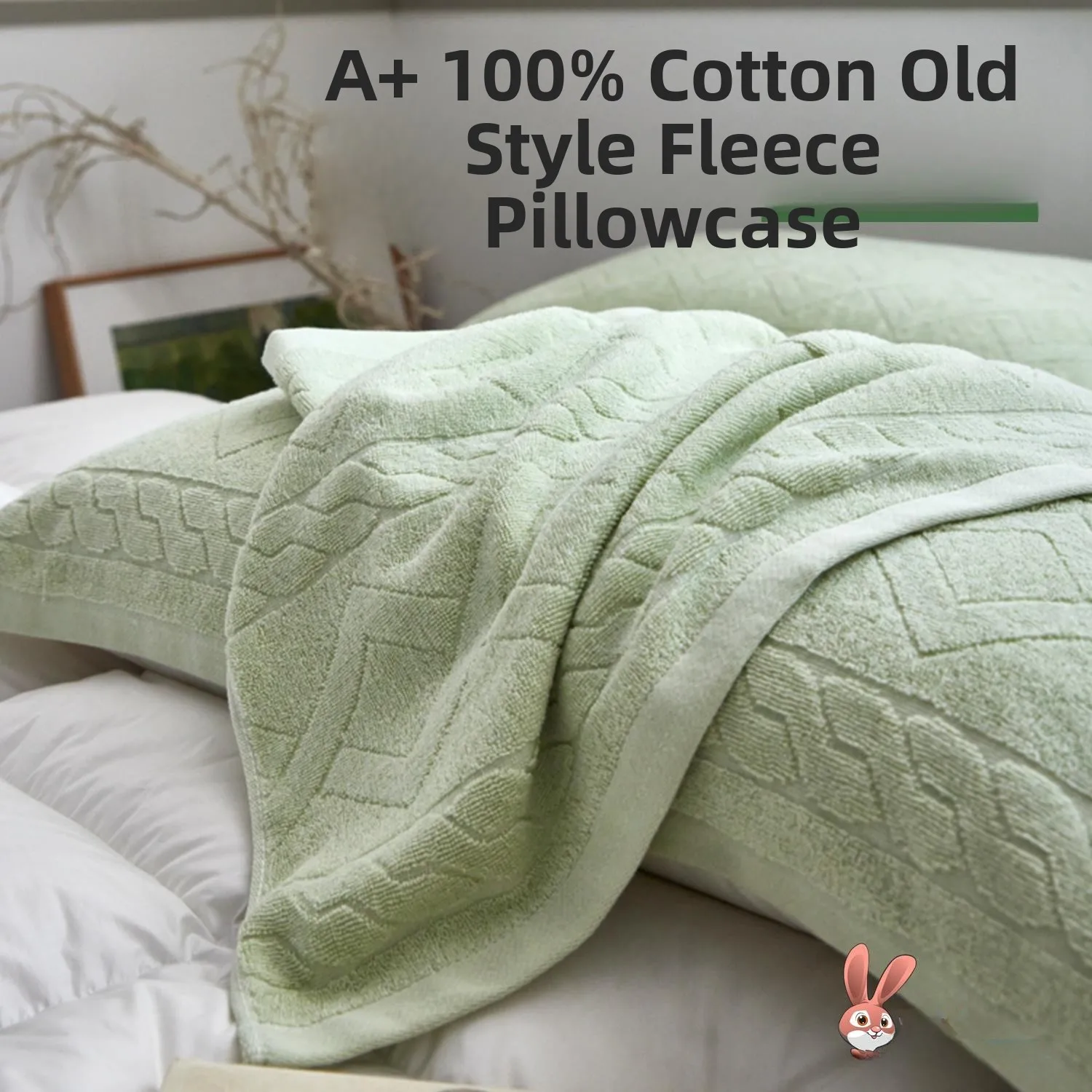 

Classic Soft Cotton Flannel Pillowcase Breathable Pure Cotton Fabric Anti-Slip Dirt Resistant Single Person Pillow Cover