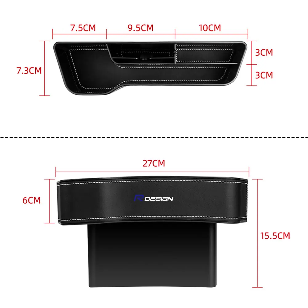 NEW Car Seat Gap Storage Box Leather Storage Box Auto Accessories For Volvo Rdesign T6 AWD C30 C70 S40 S60 S70 S90 V40 V50 V60