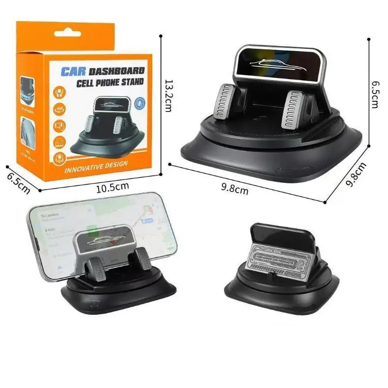 Car Phone Mount Dashboard Holder 360 Rotation Sticky Secure Design for Smart Devices during Long and Short Drives